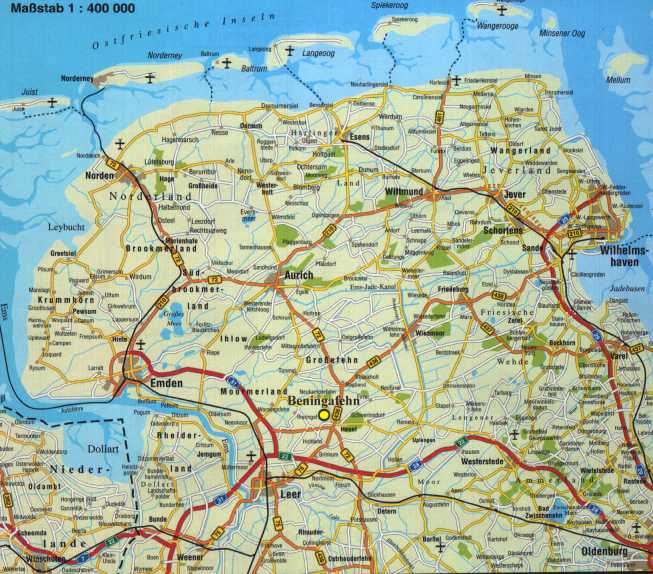 Karte Ostfriesland ( 74 KB )
